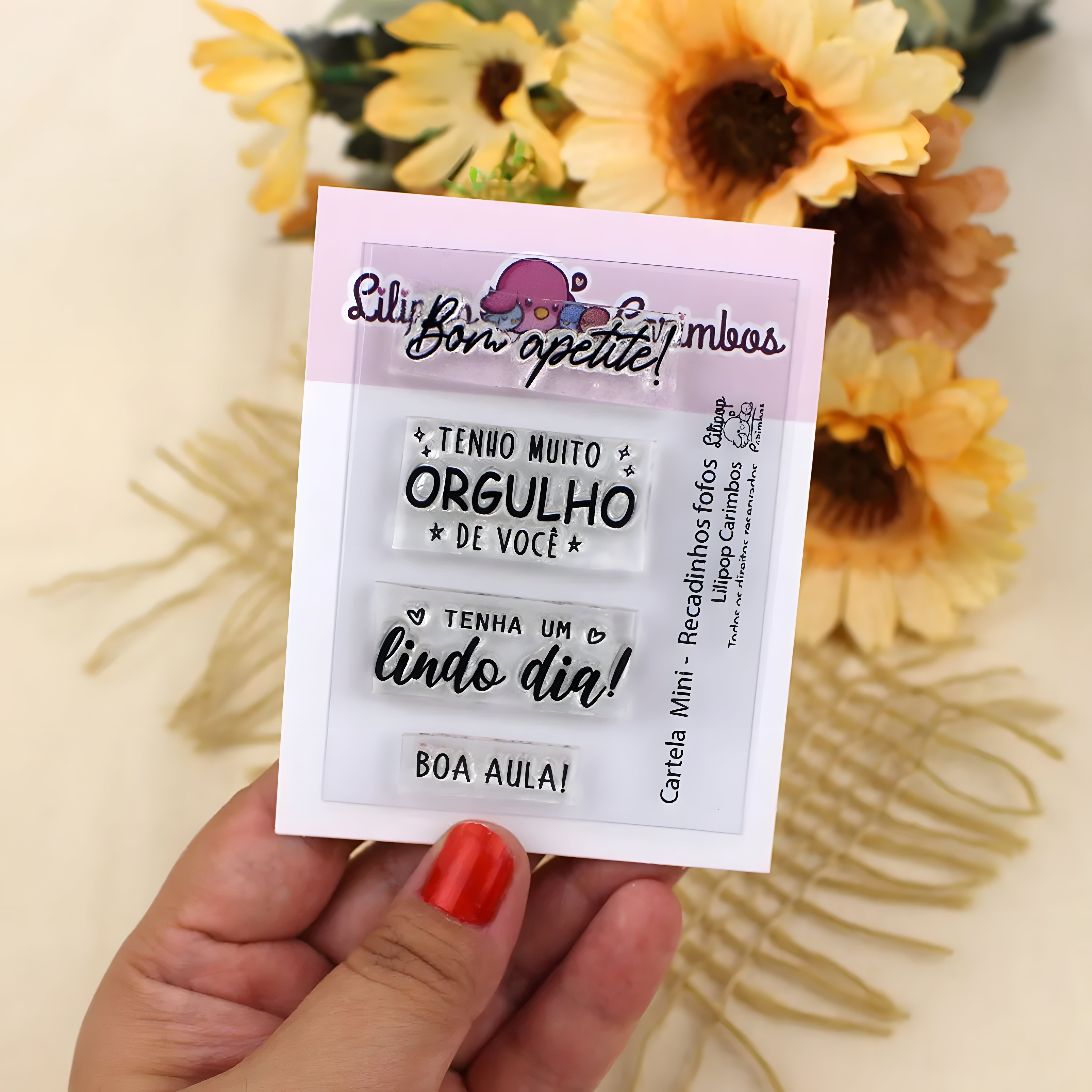 Mini Carimbo Recadinhos Fofos Scrapbook Planner - Lilipop