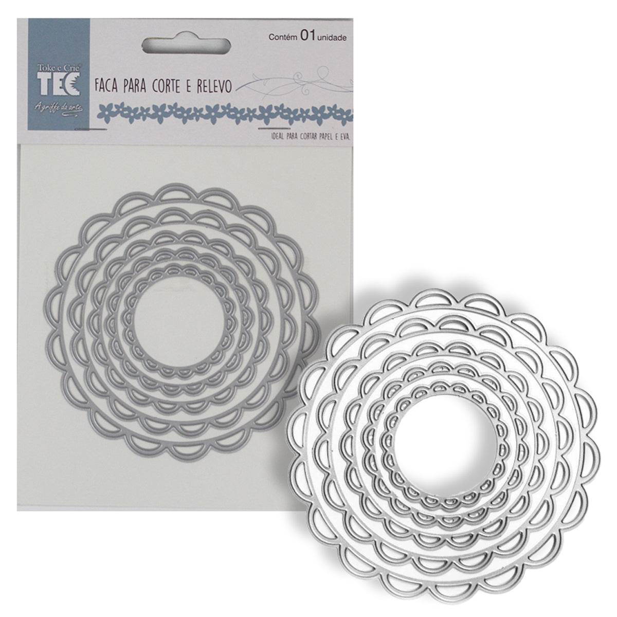 Faca de Corte e Relevo Círculo Doily Fpcr029 - Toke e Crie