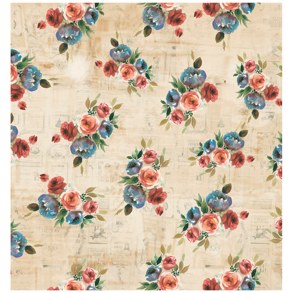 Papel Opadecor Floral Romântico 2 30,5x30,5cm 180g/m² para Scrapbook e Artesanato 3243 - Opa