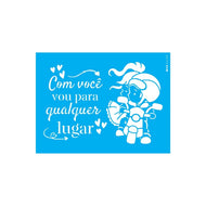 Stencil Opa 15x20cm - Frase com Você - 3259
