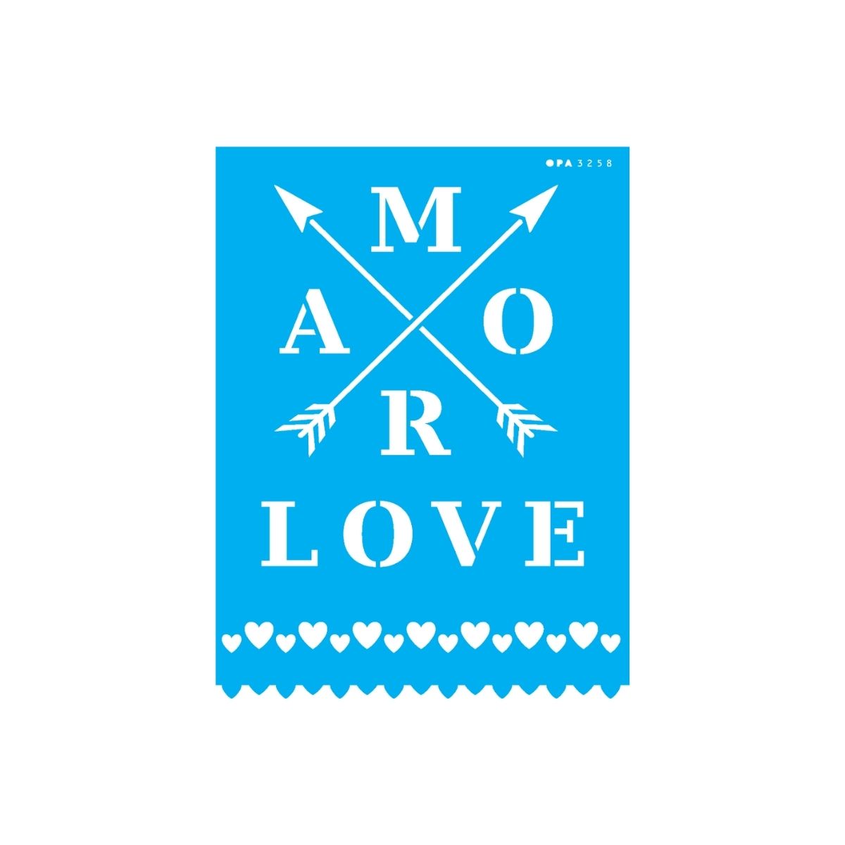 Stencil Opa 15x20cm - Amor - Flechas - 3258