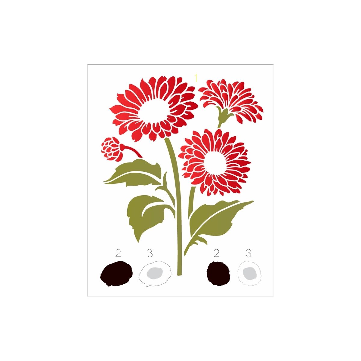 Stencil Opa 20x25cm - Flor Gérbera - 3267