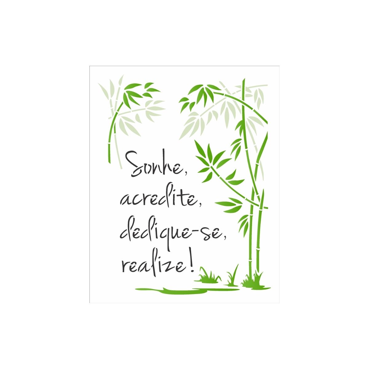 Stencil Opa 20x25cm - Frase Sonhe, Acredite, Dedique - Se e Realize - 3270