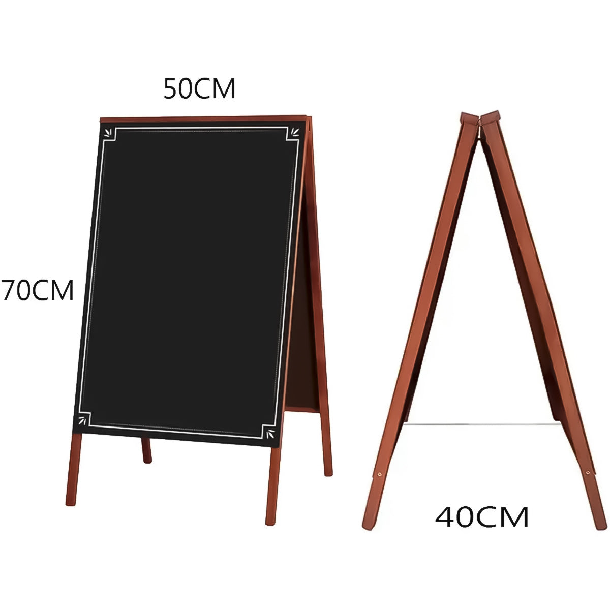 Cavalete Negro Standard Decor01 70x50cm 2 Faces Pinus Mogno