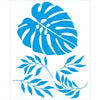 Stencil Retangular Folhas Tropicais 20x25cm para Pintura Decorativa e Artesanato Strl-016 - Litoarte