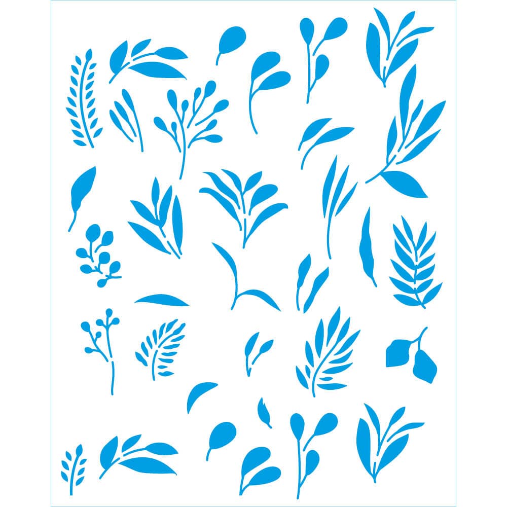 Stencil Retangular Folhas Diversas Menores 20x25cm para Pintura Decorativa e Artesanato Strl-017 - Litoarte