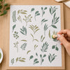 Stencil Retangular Folhas Diversas Menores 20x25cm para Pintura Decorativa e Artesanato Strl-017 - Litoarte