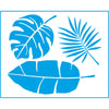 Stencil Retangular Folhas Tropicais 20x25cm para Pintura Decorativa e Artesanato Str-076 - Litoarte