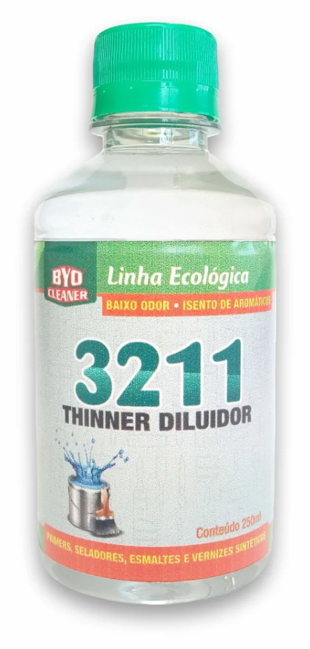 Thinner 3211 250ml Diluidor para Esmaltes e Vernizes - Byo Cleaner
