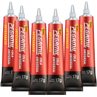 Cola Pegamil Universal Artesanato Kit com 6 Unidades 17g