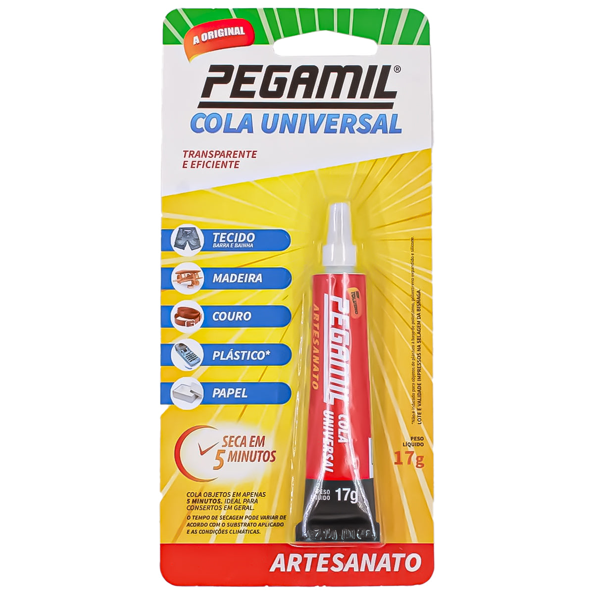 Cola Pegamil Universal Artesanato Kit com 12 Unidades 17g