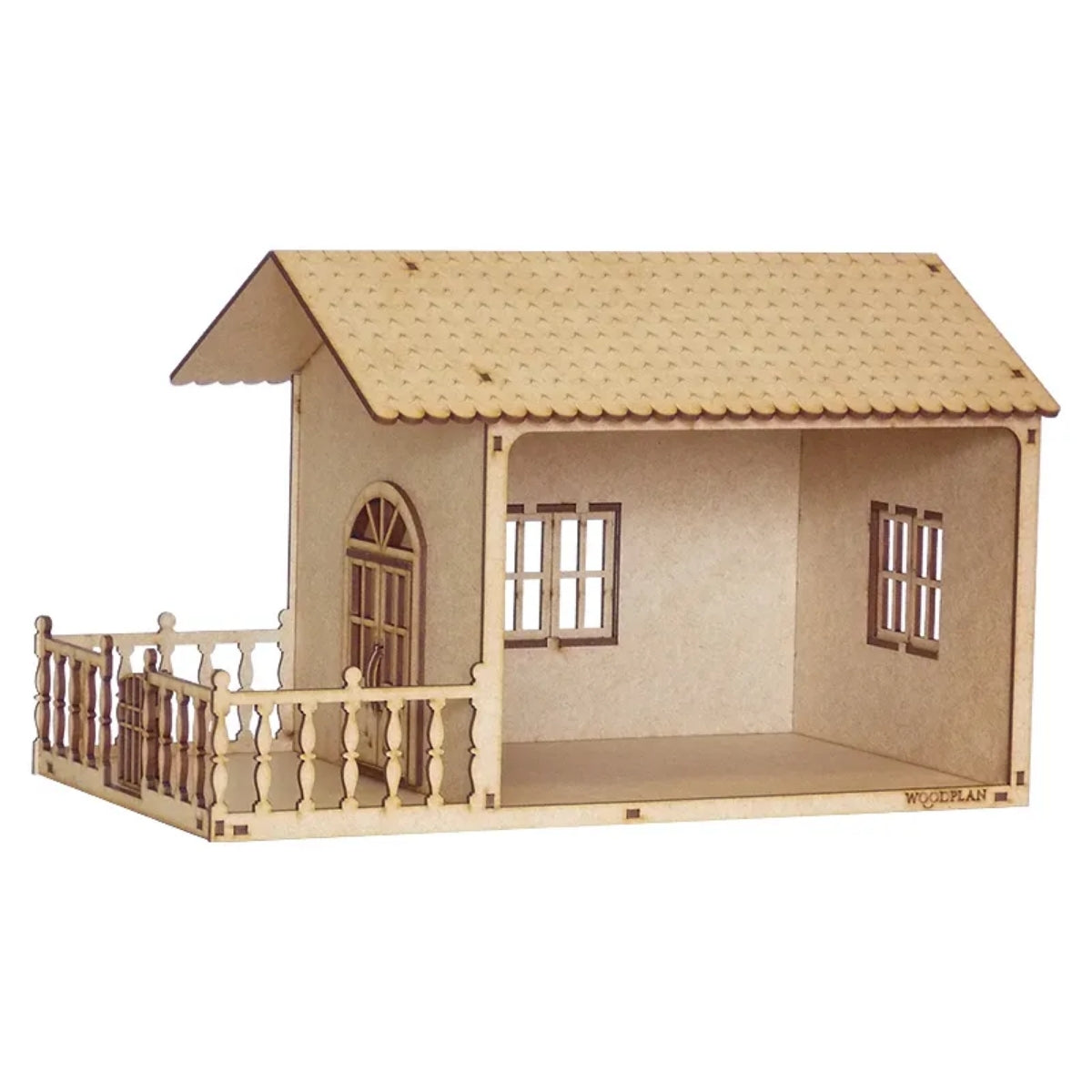 Casinha Mdf Cru Small com Sacada W4027 - Woodplan