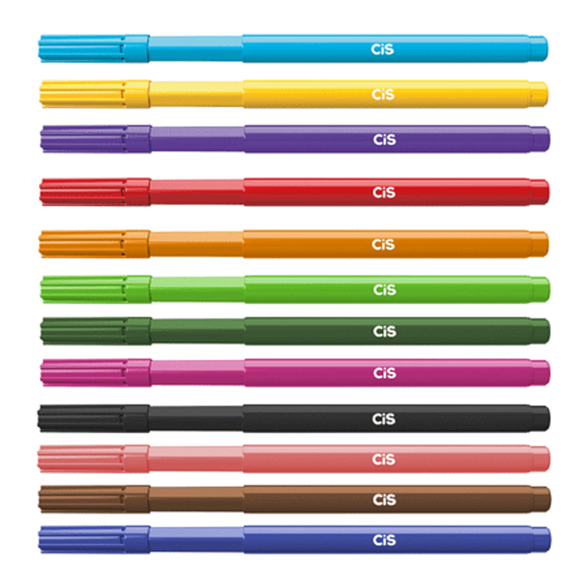 Estojo de Canetinha Hidrografica Grip Sextavado 0.8Mm Lavavel com 12 Cores - Cis