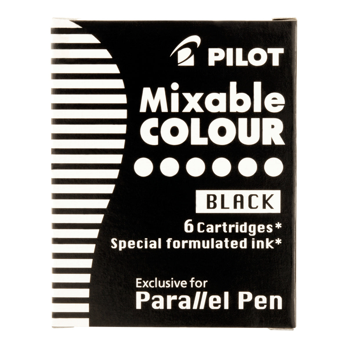 Cartuchos de Tinta Mixable Colour Ic-p3-s6 Preta para Parallel Pen com 6 Unidades - Pilot