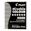 Cartuchos de Tinta Mixable Colour Ic-p3-s6 Preta para Parallel Pen com 6 Unidades - Pilot