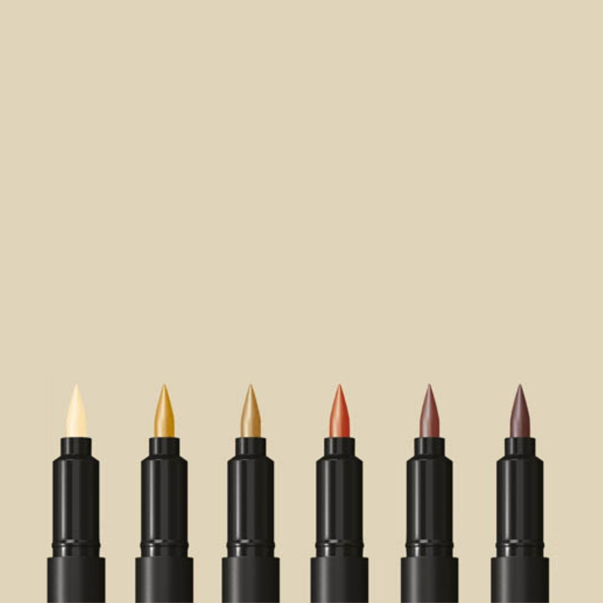 Estojo Caneta Brush Pen Supersoft Tons de Pele com 6 Cores - Faber-castell 15.0706Softtp