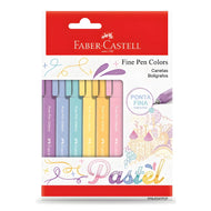Estojo Caneta Fine Pen Colors Pastel 0,4mm com 6 Cores - Faber-castell Fpb/es6tpzf