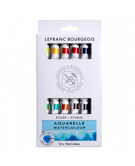 Estojo de Tinta Aquarela Lefranc & Bourgeois 10ml com 12 Cores - 301448
