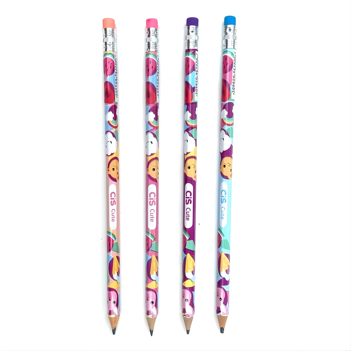 Lapis de Grafite Cute Hb Sextavado com Borracha - Sortidas - Cis