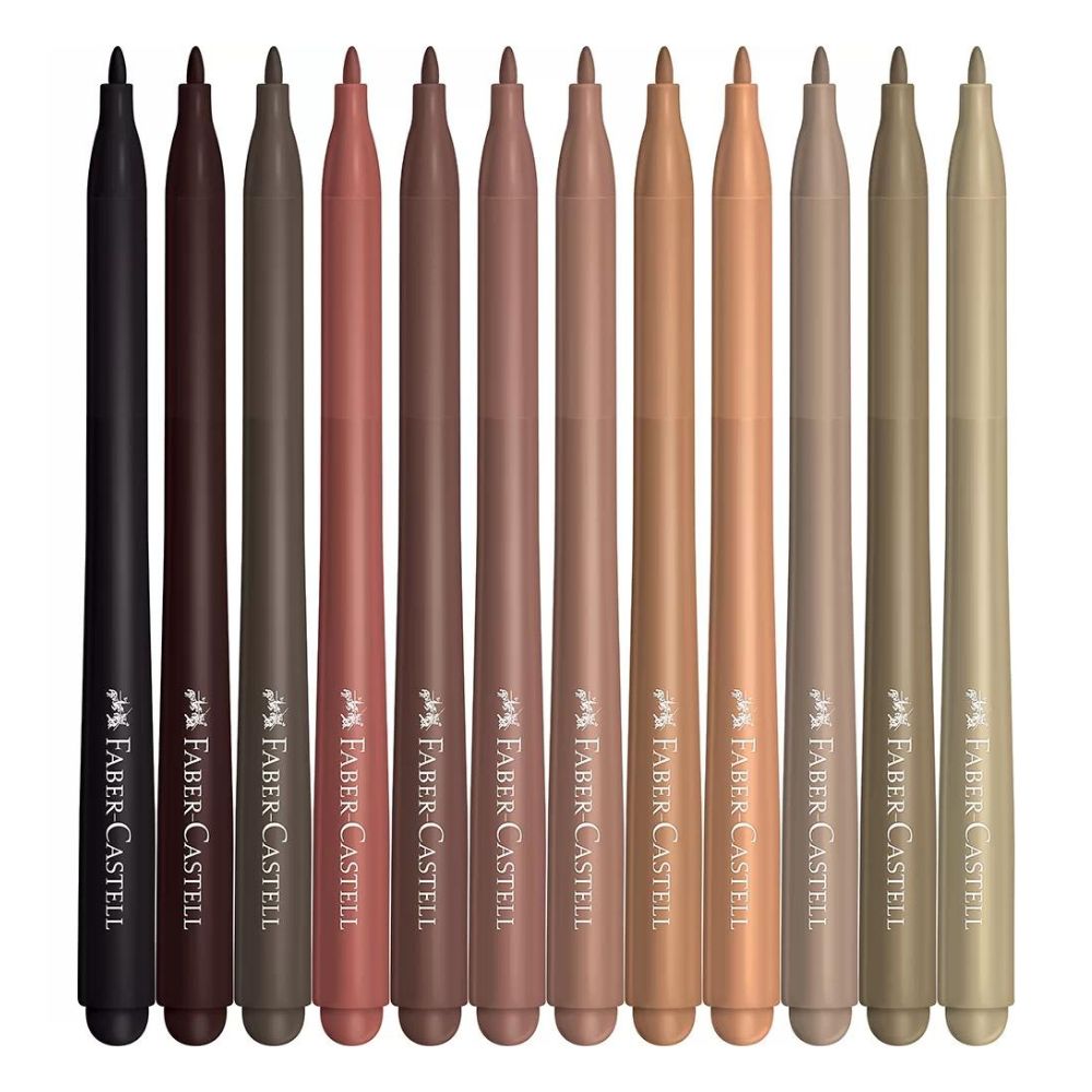 Estojo Canetinha Vai e Vem Tons de Pele 12 Cores - Faber-castell 15.0112Vvcczf