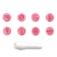 Kit Carimbos Heróis para Doces Rosa Bebê com 9 Peças - Bluestar
