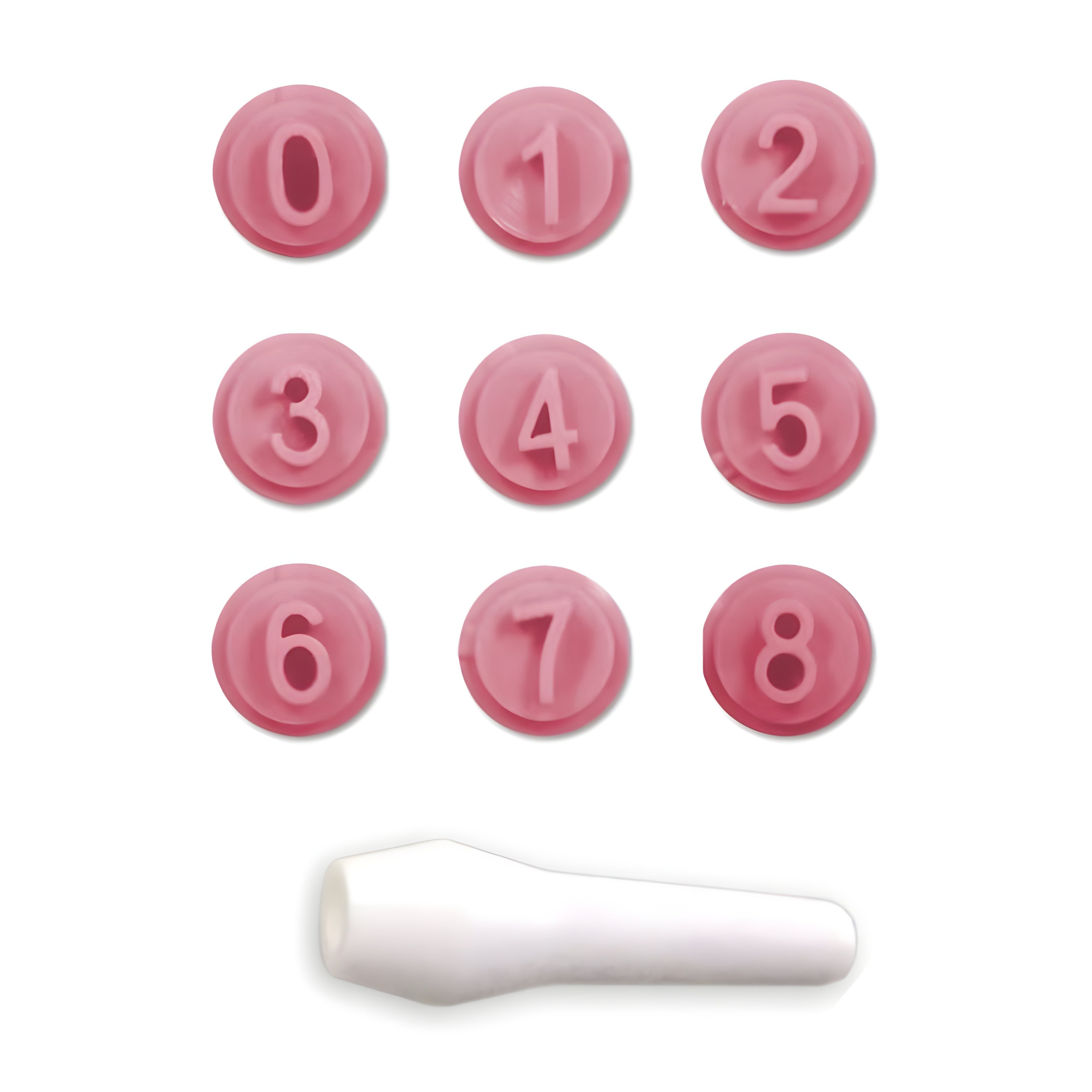 Kit Carimbos Números para Doces Rosa Bebê com 10 Peças - Bluestar