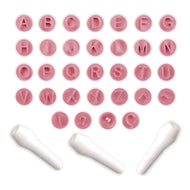 Kit Carimbos Letras 1,5cm para Doces Rosa Bebê com 35 Peças - Bluestar