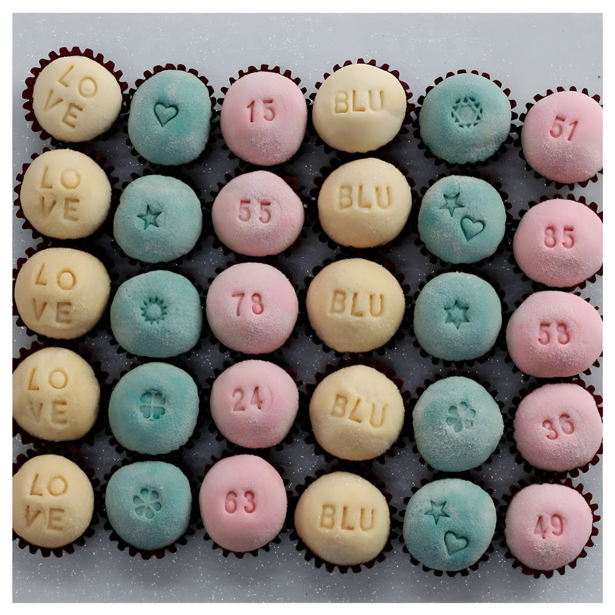 Kit Carimbos Letras 1,5cm para Doces Rosa Bebê com 35 Peças - Bluestar