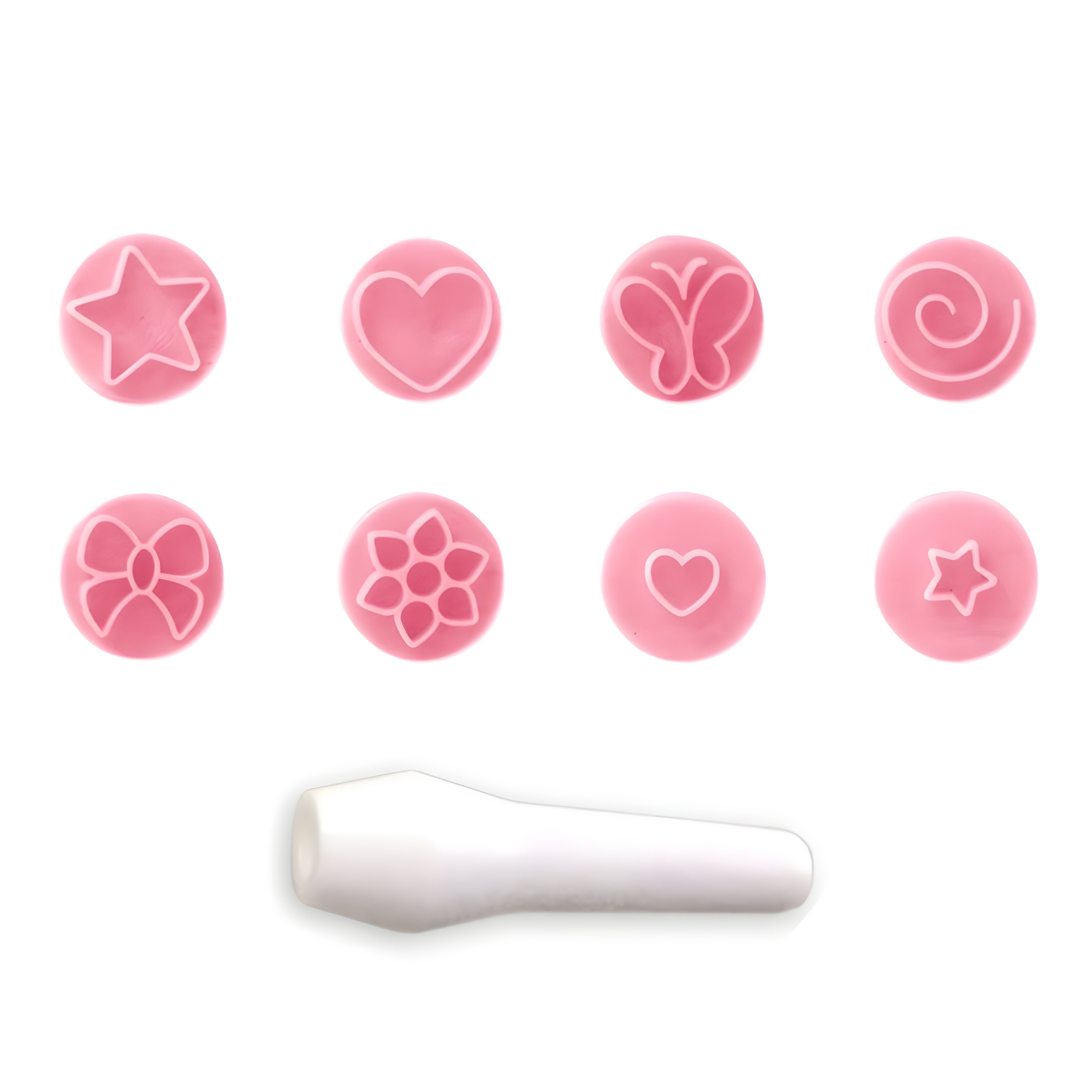 Kit Carimbos Essenciais para Doces Rosa Bebê com 9 Peças - Bluestar