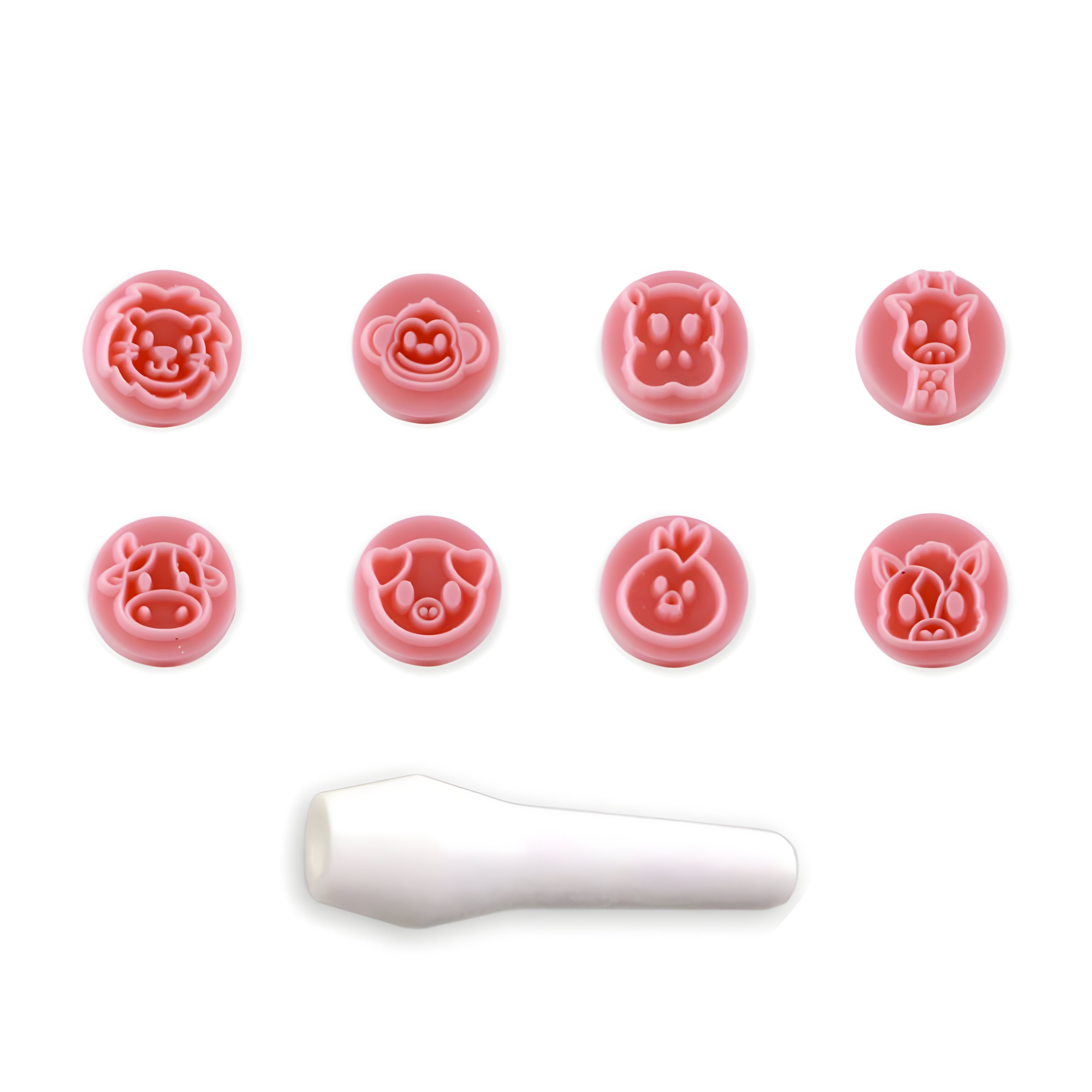 Kit Carimbos Animais para Doces Rosa Bebê com 9 Peças - Bluestar