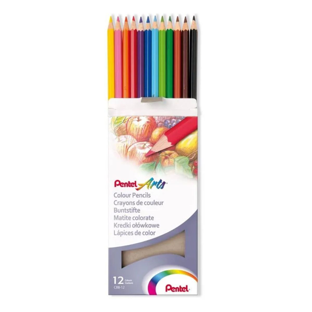 Estojo Lápis de Cor Arts Pentel com 12 Cores Tradicionais
