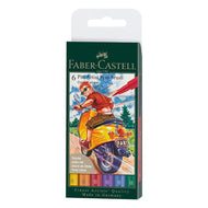 Estojo Caneta Pitt Brush Colour Wheel 6 Cores Faber-castell 167174