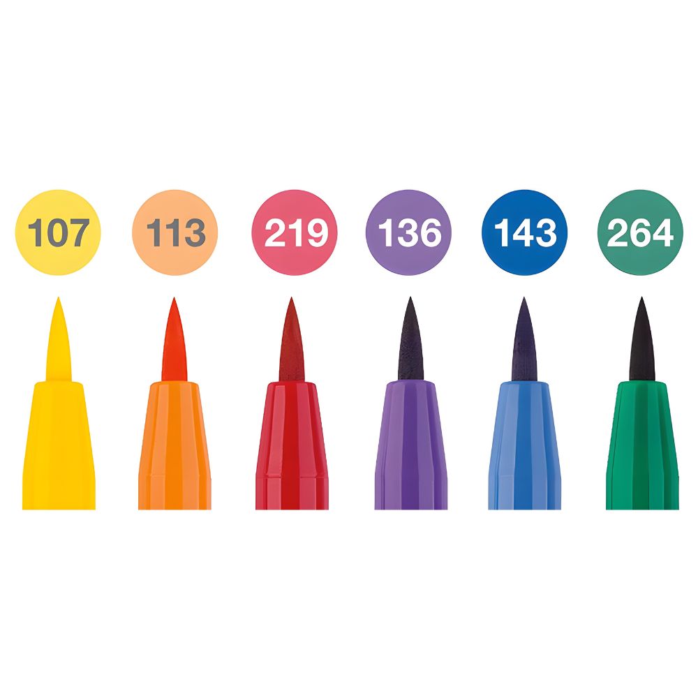 Estojo Caneta Pitt Brush Colour Wheel 6 Cores Faber-castell 167174