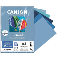 Papel Colorido Canson Iris Vivaldi A4 185 G/m² 25 Folhas - Agua Sortidos
