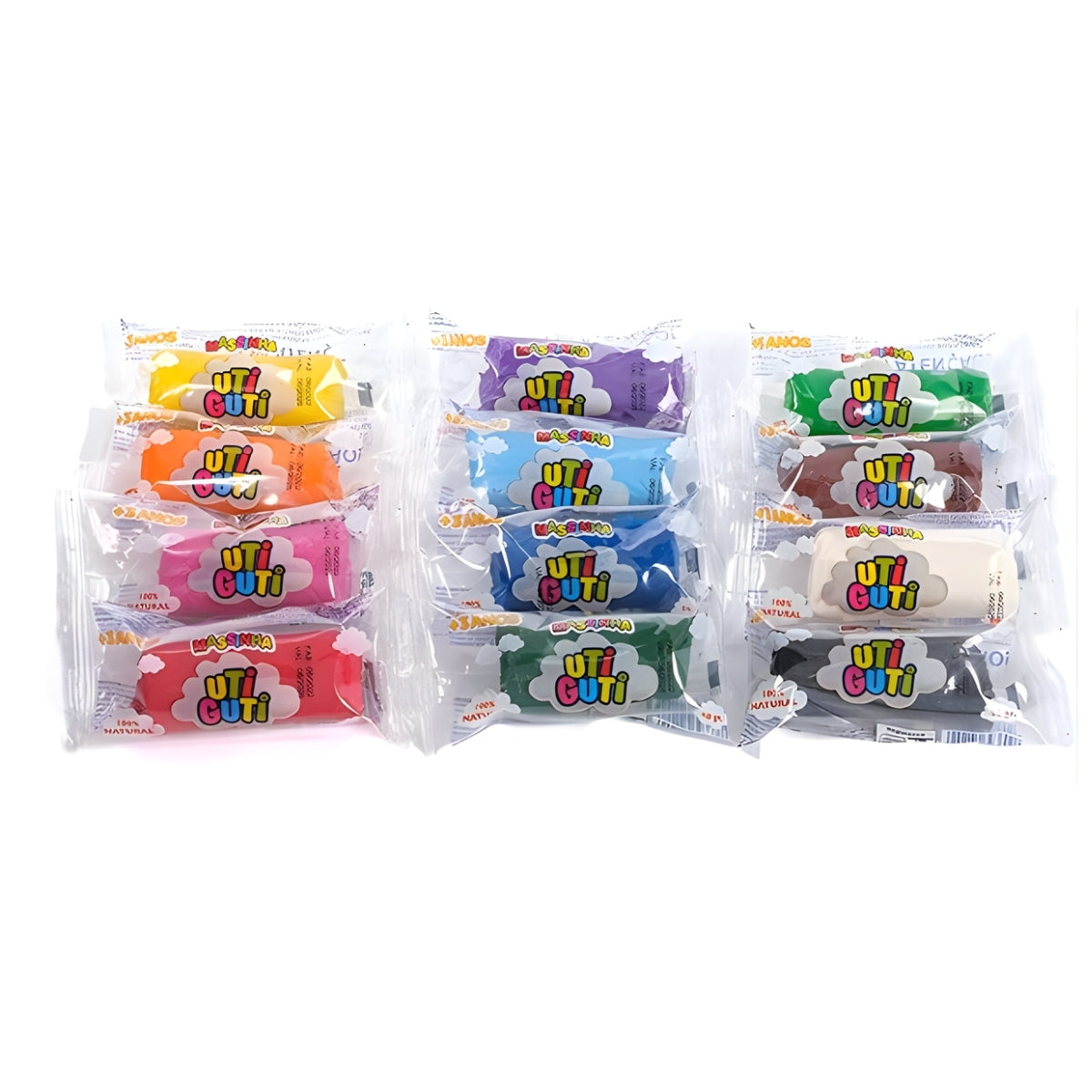 Estojo Massinha Soft para Modelar 50g com 12 Cores Refil - Utiguti