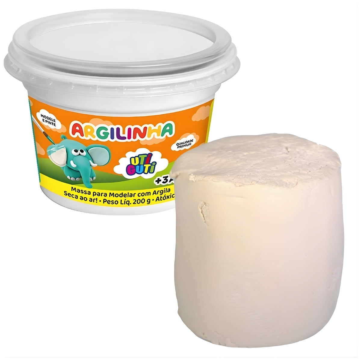 Massa de Modelar Argilinha 200g - Utiguti