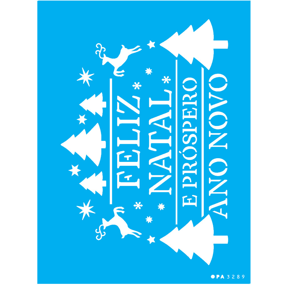 Stencil Opa 15x20cm - Feliz Natal Iii - 3289