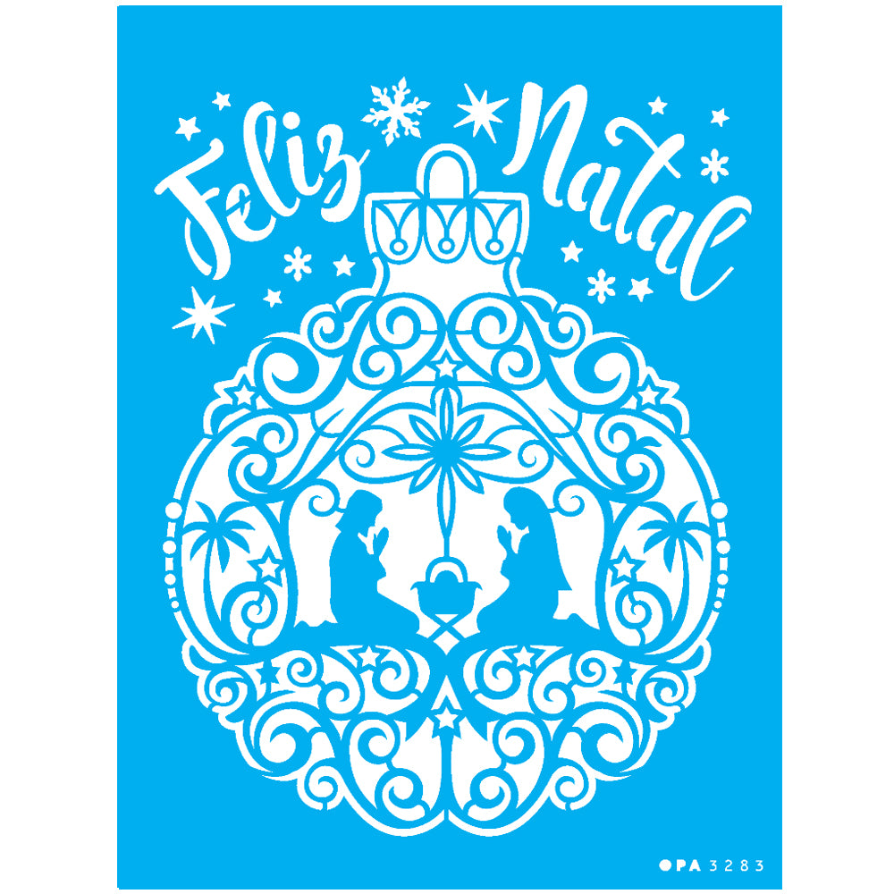 Stencil Opa 15x20cm - Bola de Natal Manjedoura - 3283