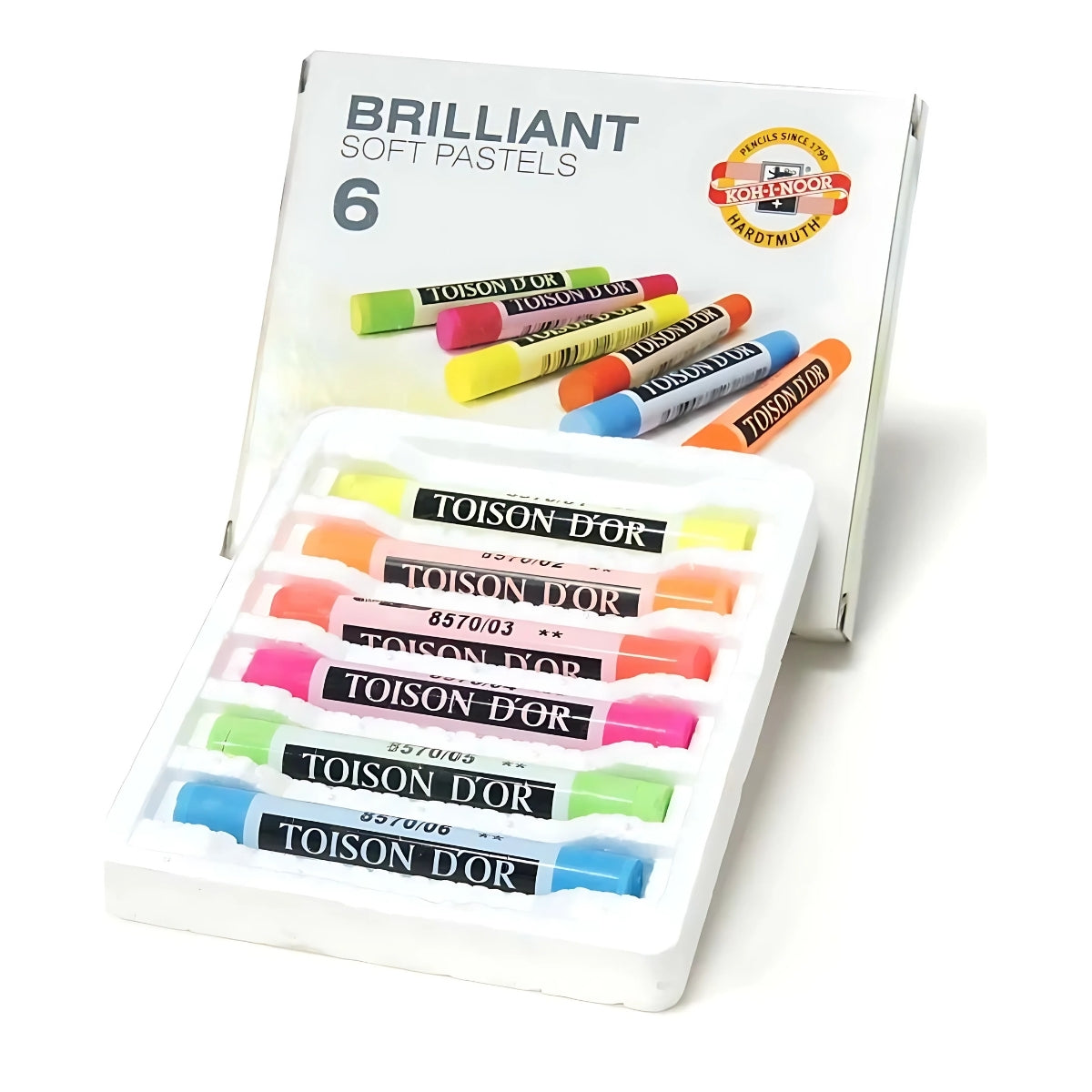Estojo Giz Pastel Seco Metálico Toison D'or 6 Cores - Koh-i-noor - 8571