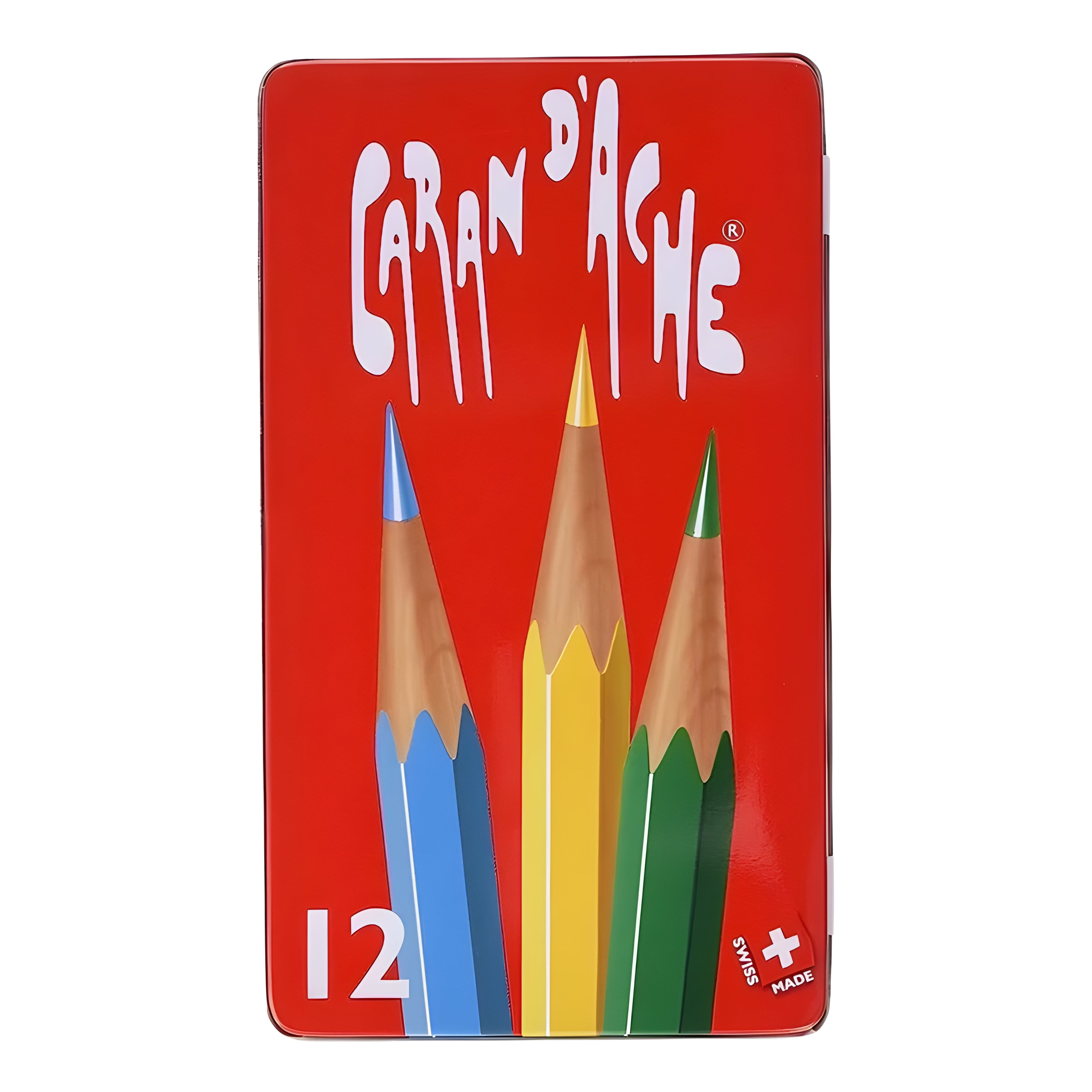 Estojo de Lápis de Cor Caran D'ache Swissmade Aquarelável com 12 Cores