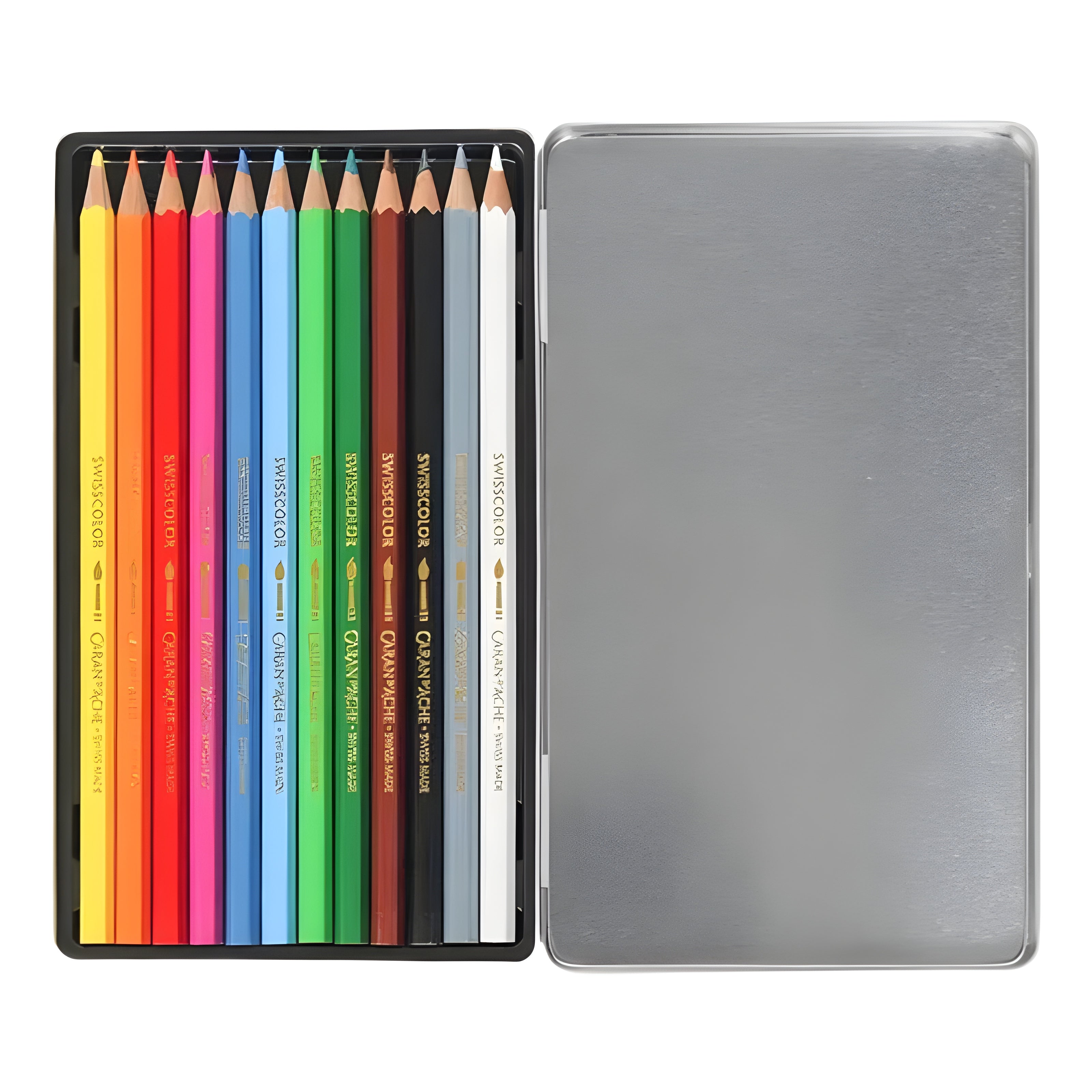 Estojo de Lápis de Cor Caran D'ache Swissmade Aquarelável com 12 Cores