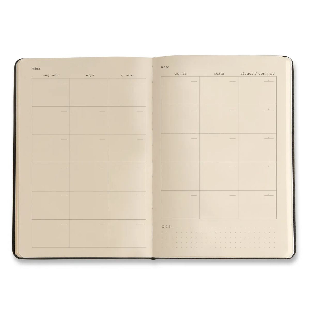 Caderneta Cicero Planner Permanente Clássica 14x21cm Preto 208 Folhas