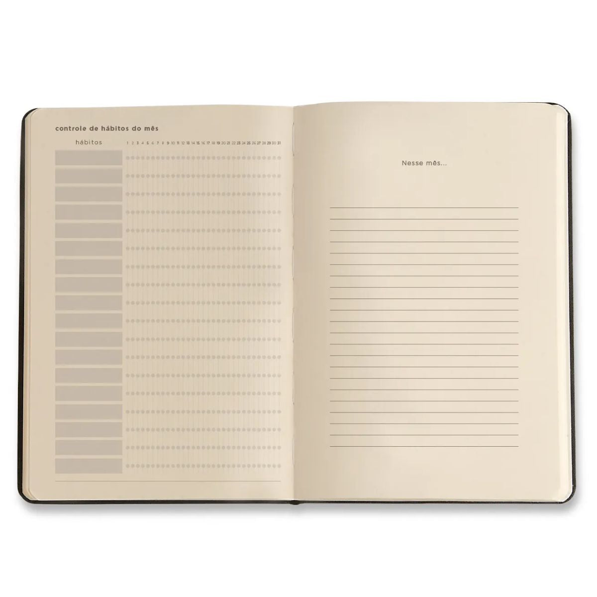 Caderneta Cicero Planner Permanente Clássica 14x21cm Preto 208 Folhas