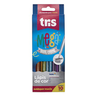 Estojo Lápis de Cor Mega Soft Color Metal com 10 Cores - Tris