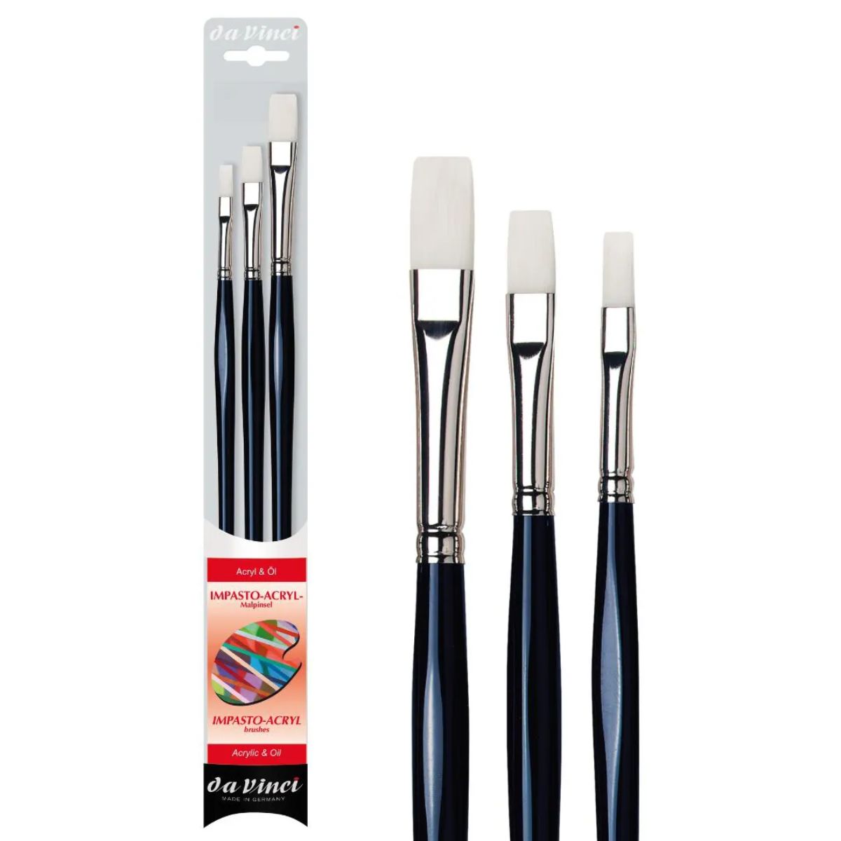 Kit Pincel da Vinci Impasto 7105 - Tamanhos 4, 8 e 12