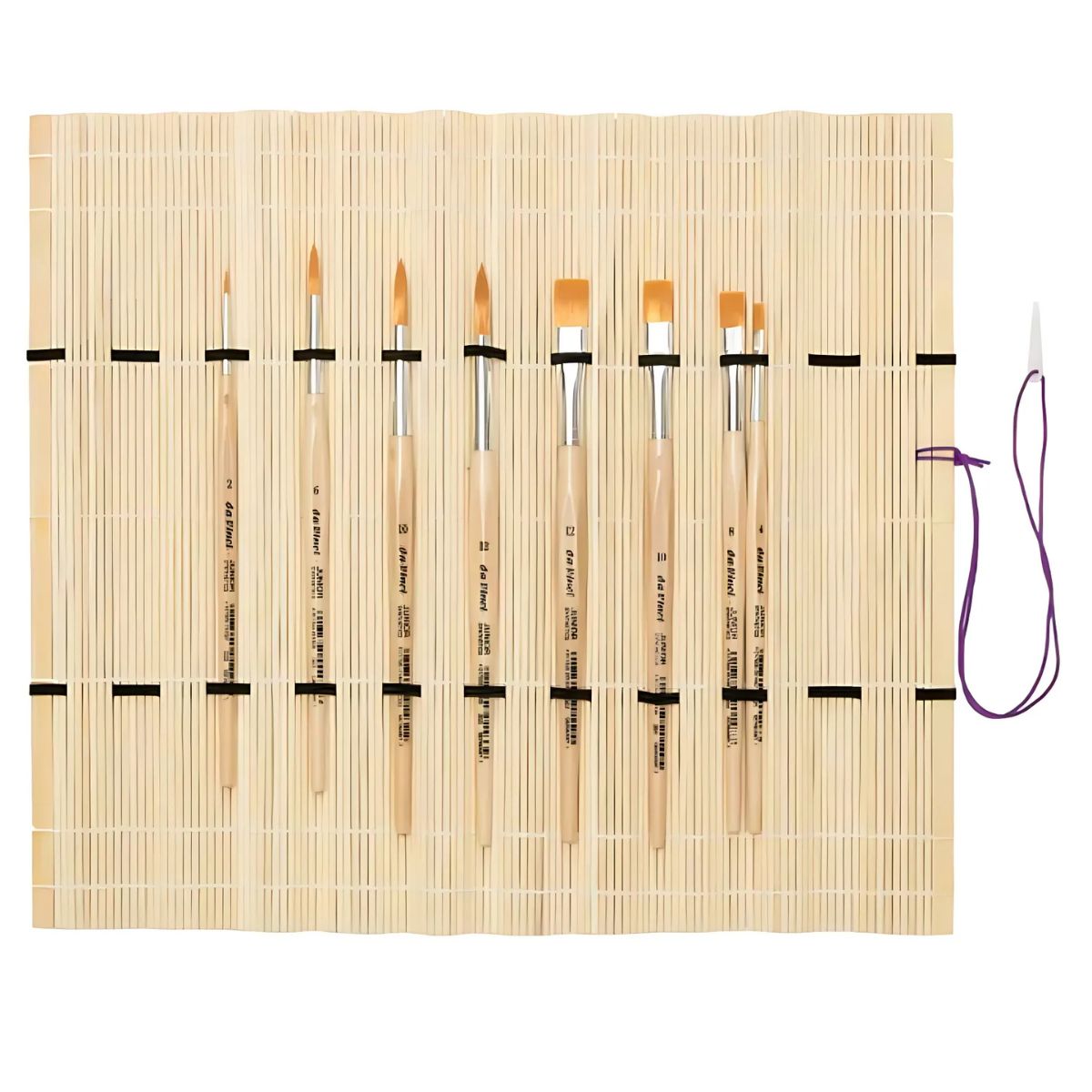 Kit Pincel da Vinci Junior 5371 com 8 Unidades + Tapetinho de Bambu - Séries 303 e 304