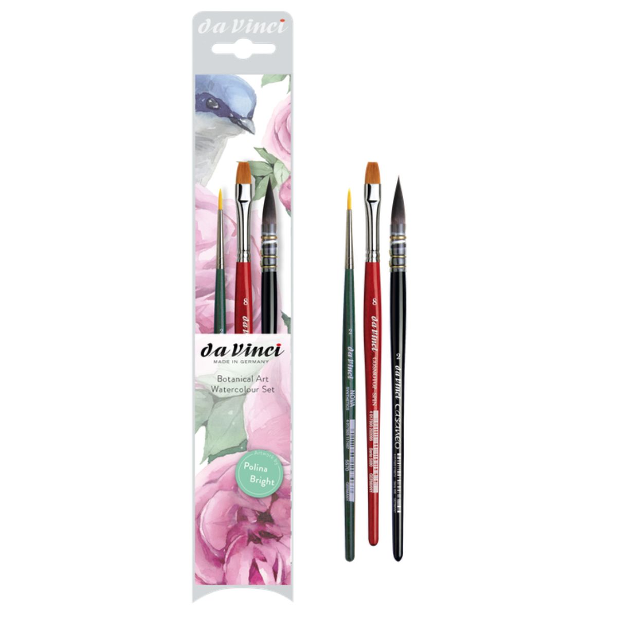 Kit Pincel da Vinci Polina Bright com 3 Unidades - Séries 498, 5570 e 5880