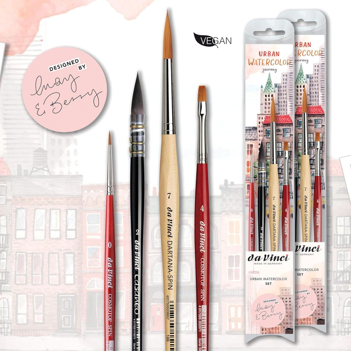 Kit Pincel da Vinci May & Berry com 4 Unidades