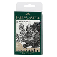 Estojo Caneta Pitt Black 8 Cores Faber-castell 167158