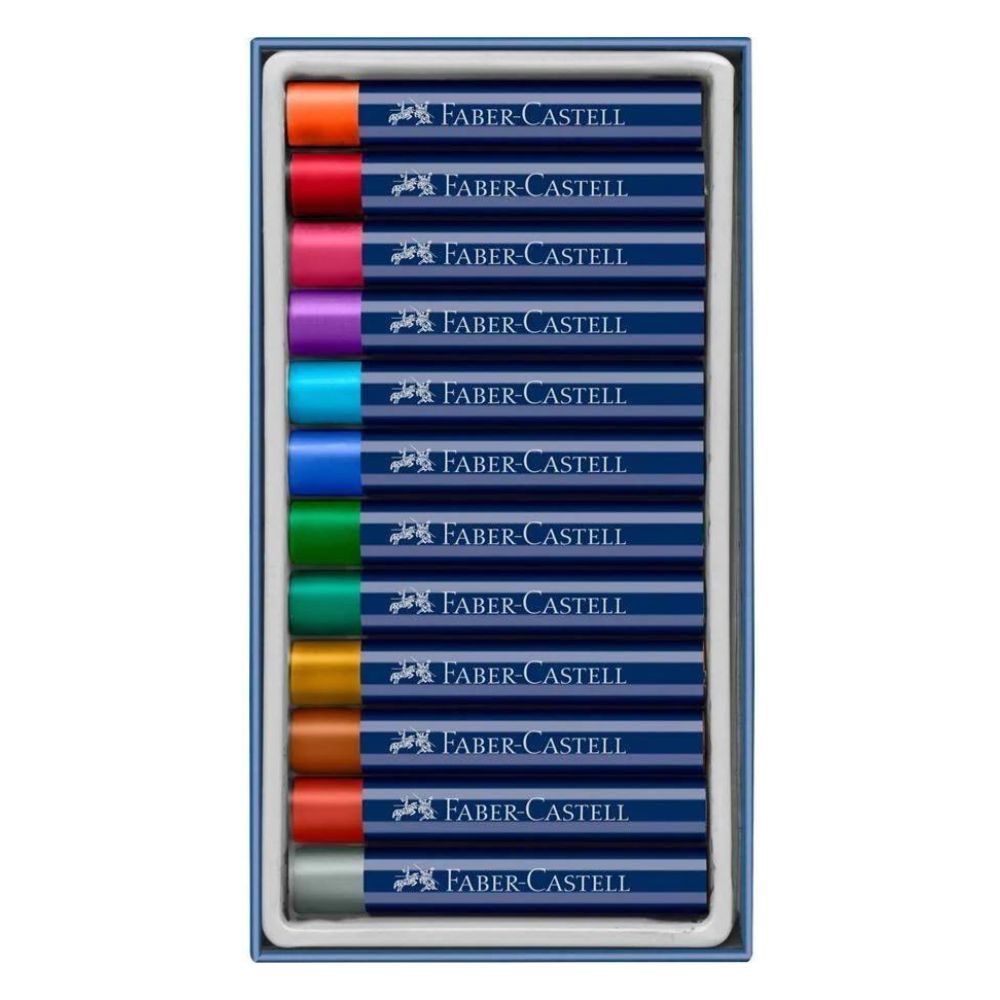 Estojo Giz Pastel Oleoso Creative Studio Metálico 12 Cores - Faber-castell 127014